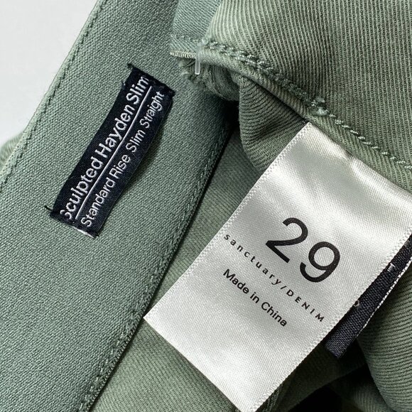NEW SANCTUARY DENIM Women's Cargo Pants Green Size 29 Sculpted Hayden Slim Dark - Picture 8 of 12